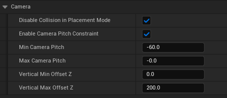Camera Settings Configuration
